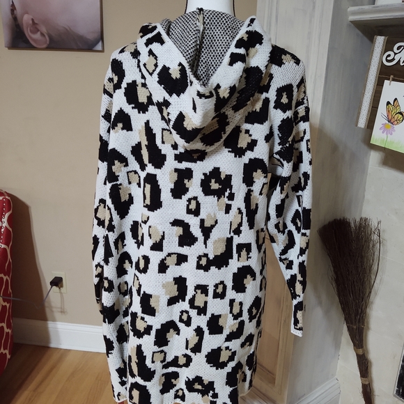 Leopard print hooded cardigan - Picture 4 of 6